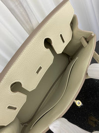 Women Hermes Birkin 30 Bag Cream White Leather Luxury Handbag Bag