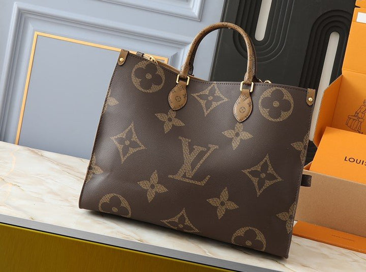 Monogram Giant On the Go MM Tote Brown Bag Daily Stuff
